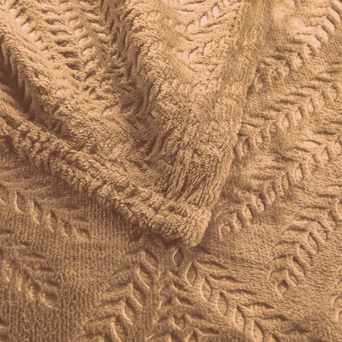 Plaid flanelle relief unie Nelia