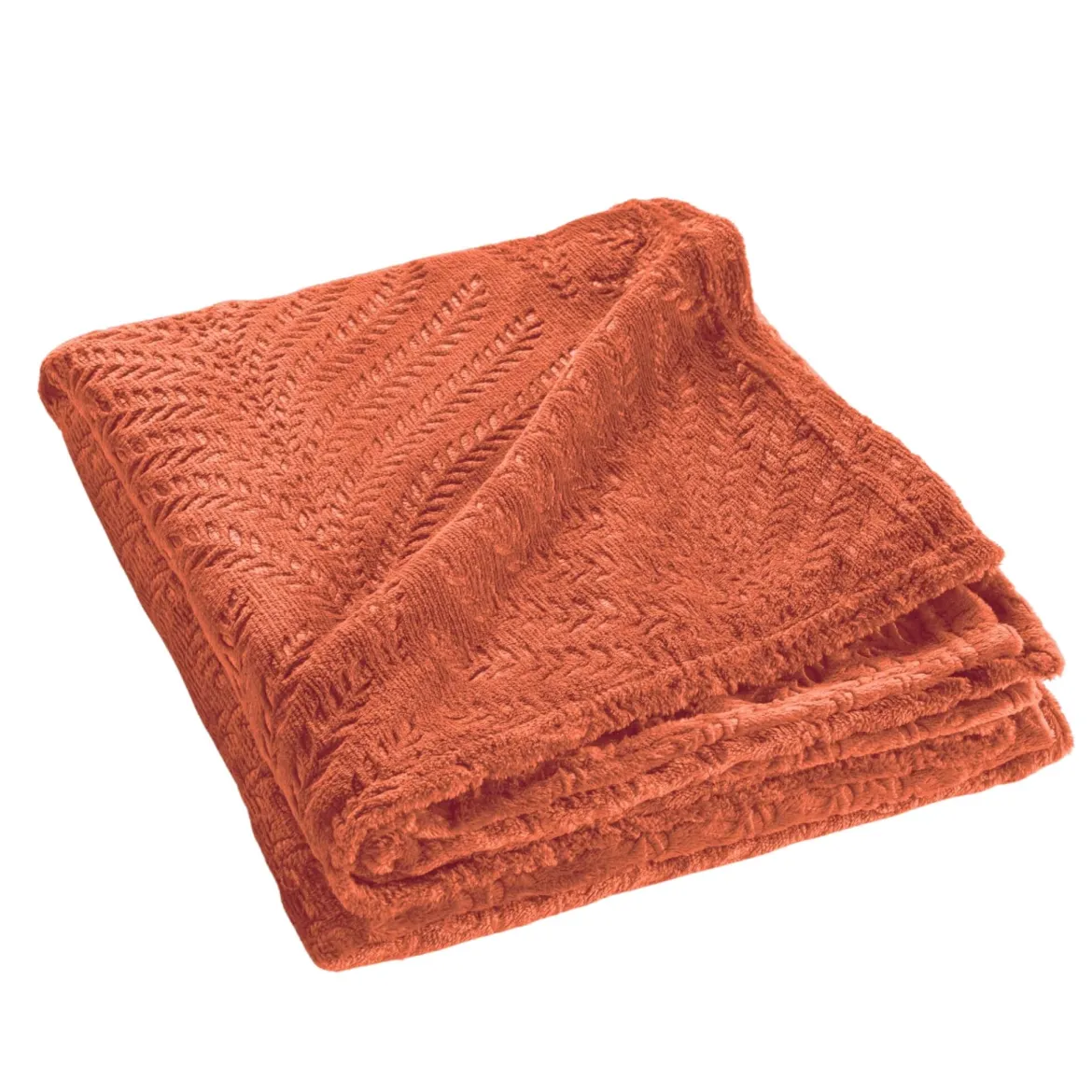 Plaid flanelle relief unie Nelia