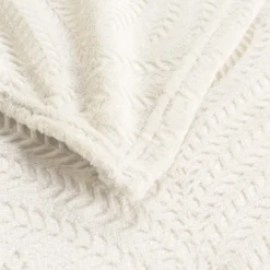 Plaid flanelle relief unie Nelia