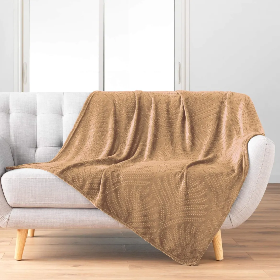 Plaid flanelle relief unie Nelia
