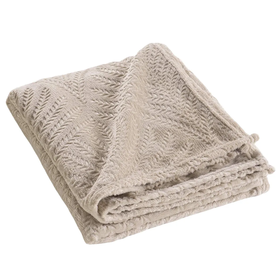 Plaid flanelle relief unie Nelia