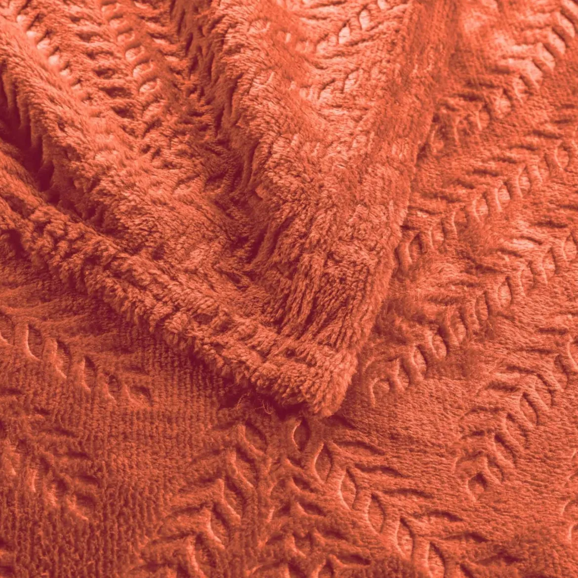 Plaid flanelle relief unie Nelia