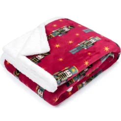 Plaid polaire cocooning rouge 130x170 Casse-noisette