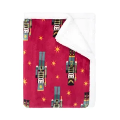 Plaid polaire cocooning rouge 130x170 Casse-noisette