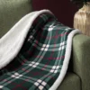 Plaid polaire cocooning vert 130x170 Carreaux