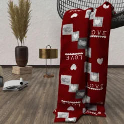 Plaid polaire Love rouge 120x160 cm