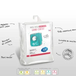 Protège matelas 100% coton anti-rétrécissement absorbant silencieux et respirant