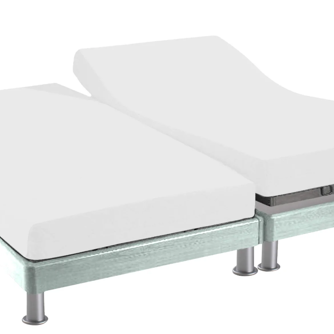 Protège matelas molleton 100% coton bio - bonnet 30 cm TPR pour sommier articulé