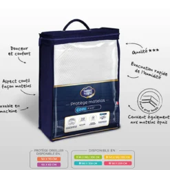Protège-matelas tissu Coolmax® extensible anti-transpirant et respirant qualité hôtellerie de luxe