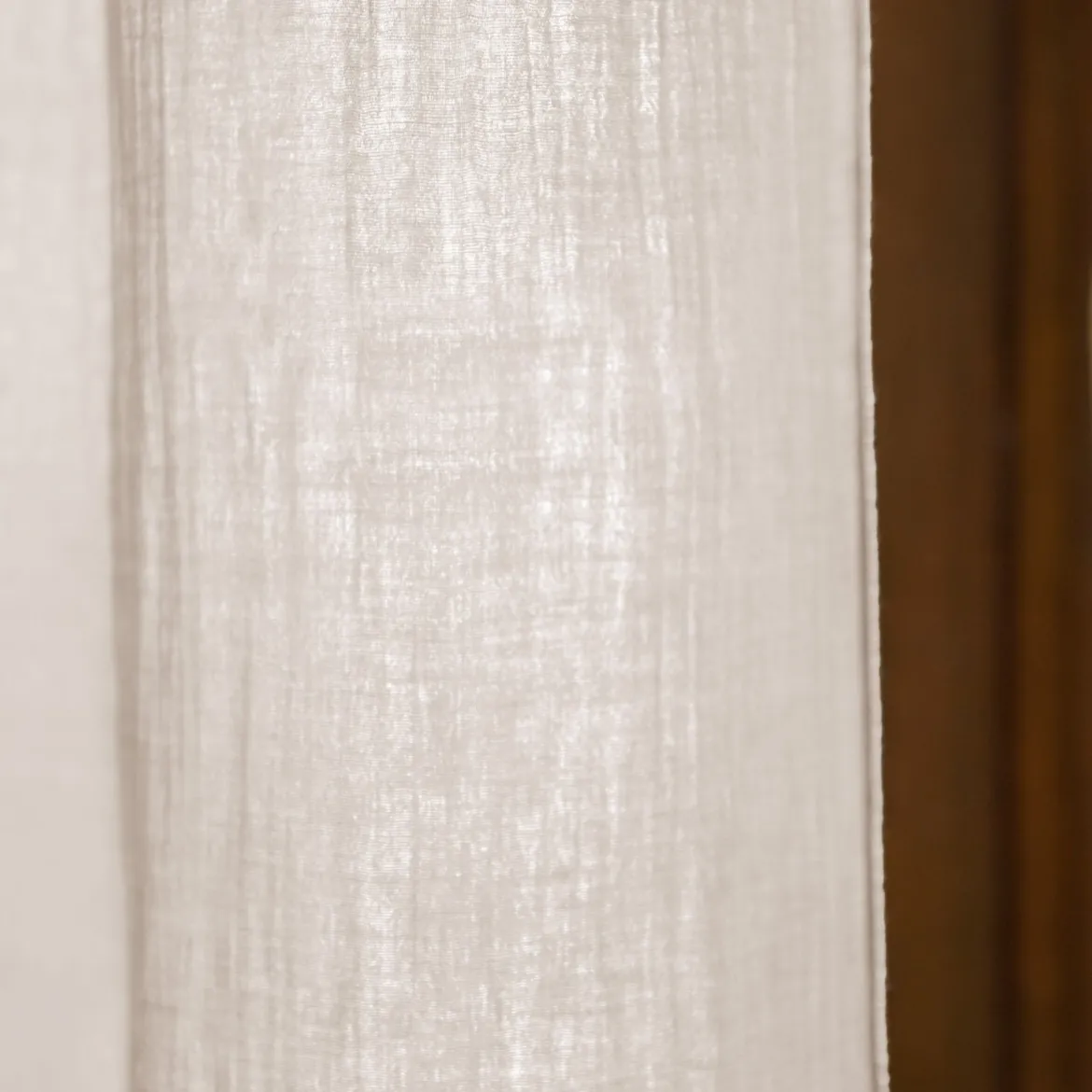 Rideau gaze de coton ajustable 140x300 cm