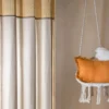 Rideau à œillets en coton chambray curry 135x250