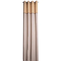 Rideau à œillets en coton chambray curry 135x250