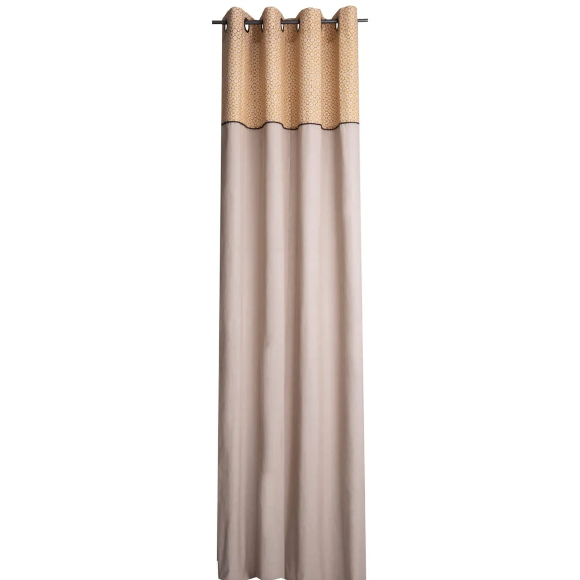 Rideau à œillets en coton chambray curry 135x250