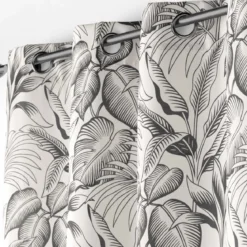 Rideau à œillets polyester feuillage