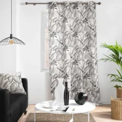 Rideau à œillets polyester feuillage