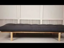 Sofa PACE en pin massif naturel matelas 75x200 + coussins 40x60 inclus