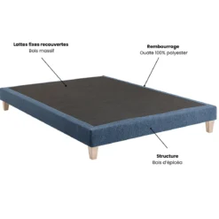 Sommier déco tapissier en tissu bouclette Nuage