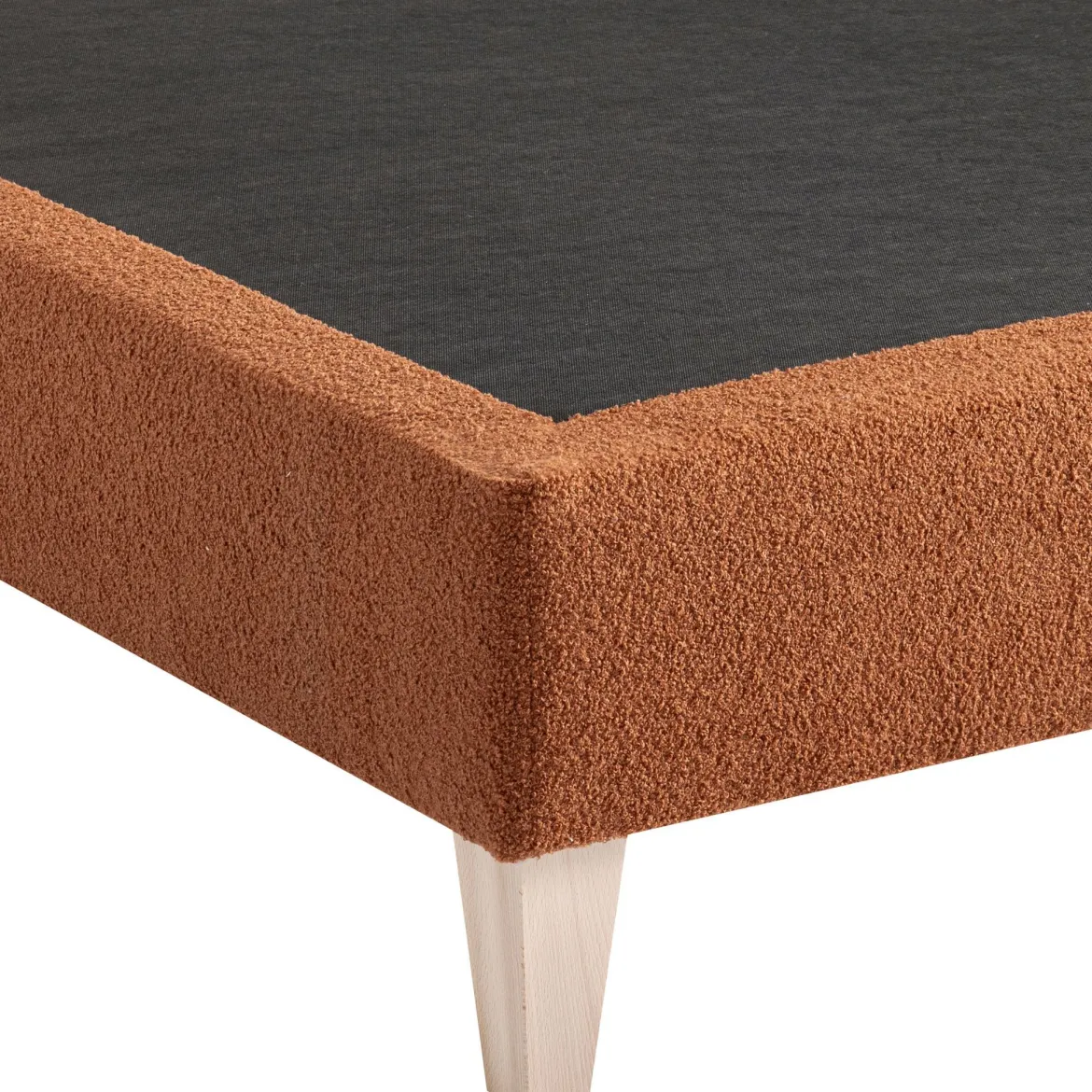 Sommier déco tapissier en tissu bouclette Nuage