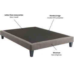Sommier déco tapissier en tissu bouclette Nuage