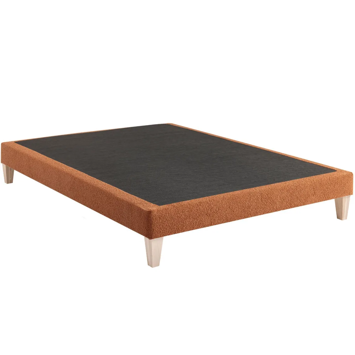 Sommier déco tapissier en tissu bouclette Nuage