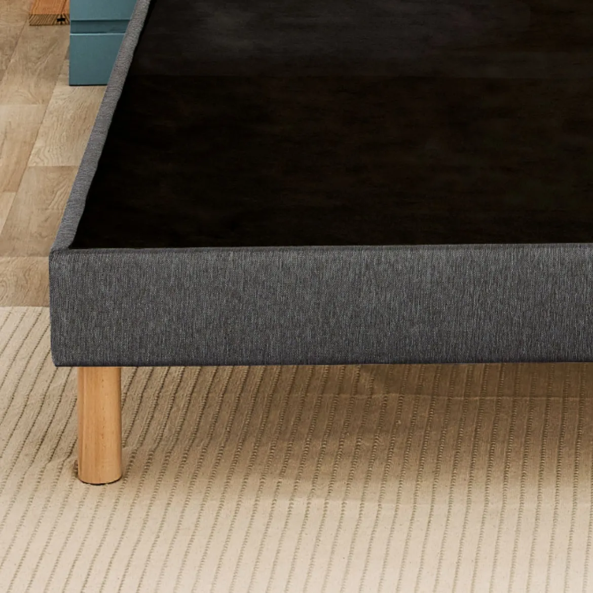Sommier déco tapissier Unic gris - Bultex