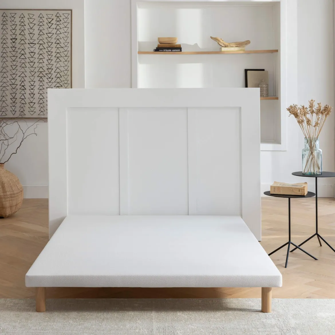 Sommier extra-plat tapissier blanc 7 cm Étoile - SOMEO