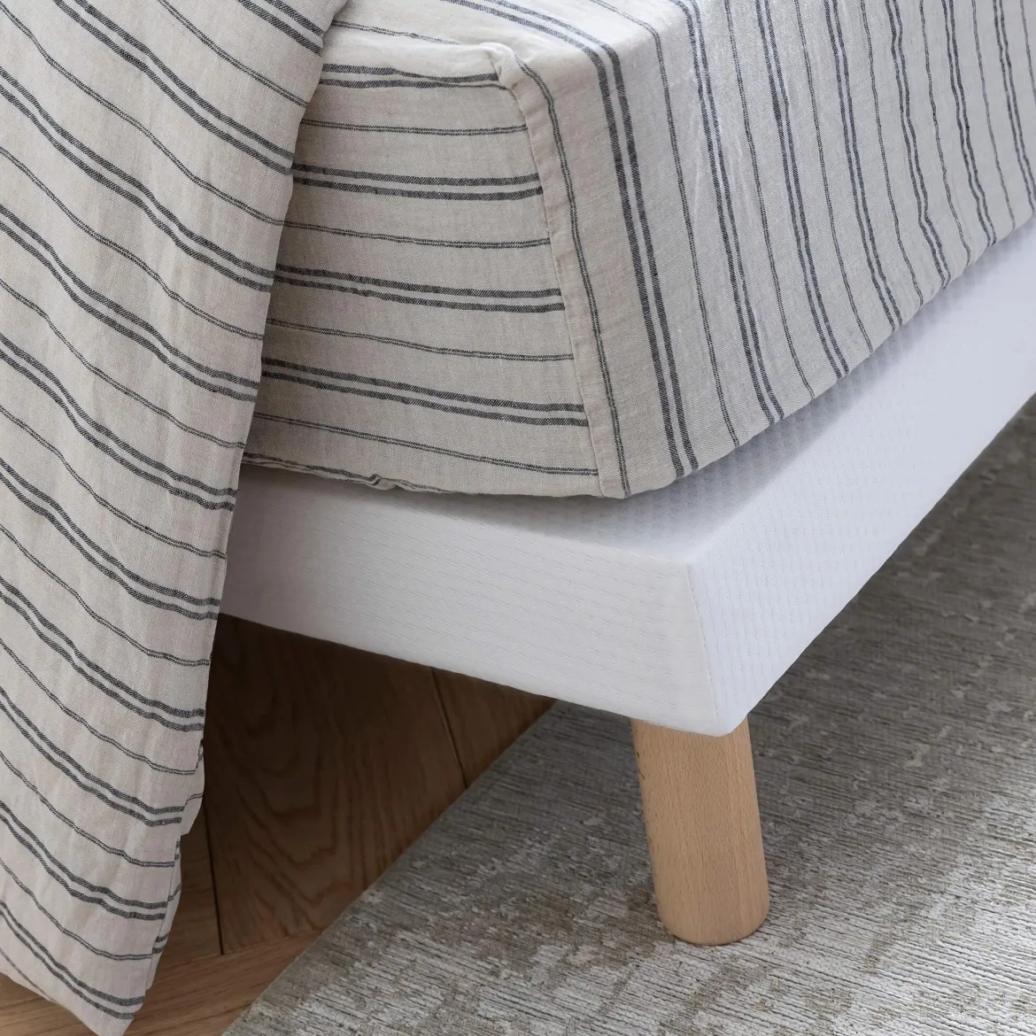 Sommier extra-plat tapissier blanc 7 cm Étoile - SOMEO