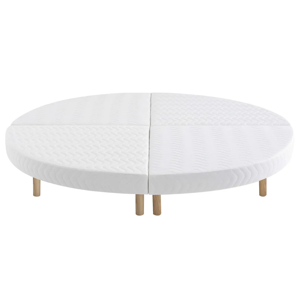 Sommier rond tapissier blanc 13 cm Lune - SOMEO diamètre 215