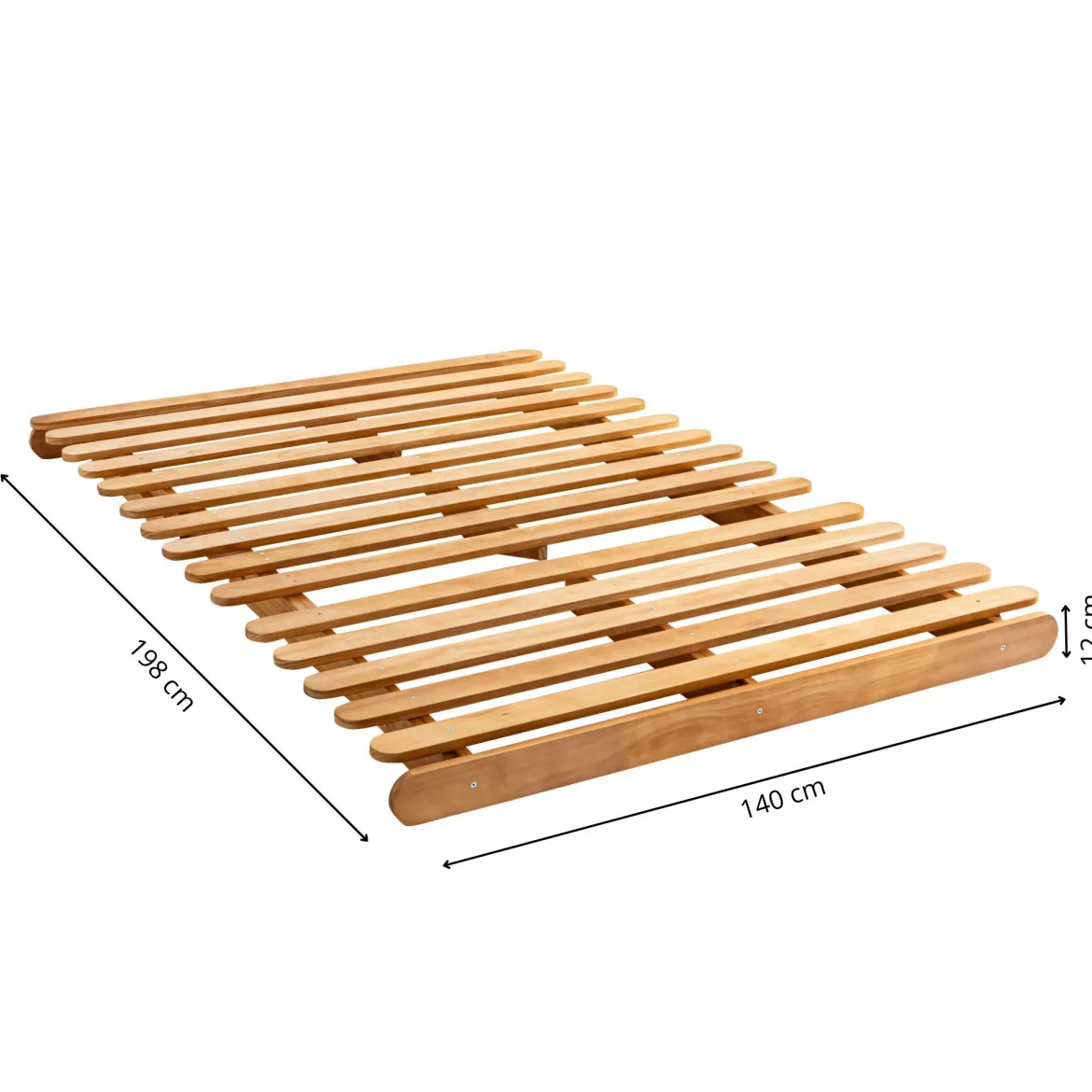 Structure futon 140x200 naturel bois massif Terre de Nuit