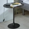 Table de chevet avec plateau en métal noir - CH15046