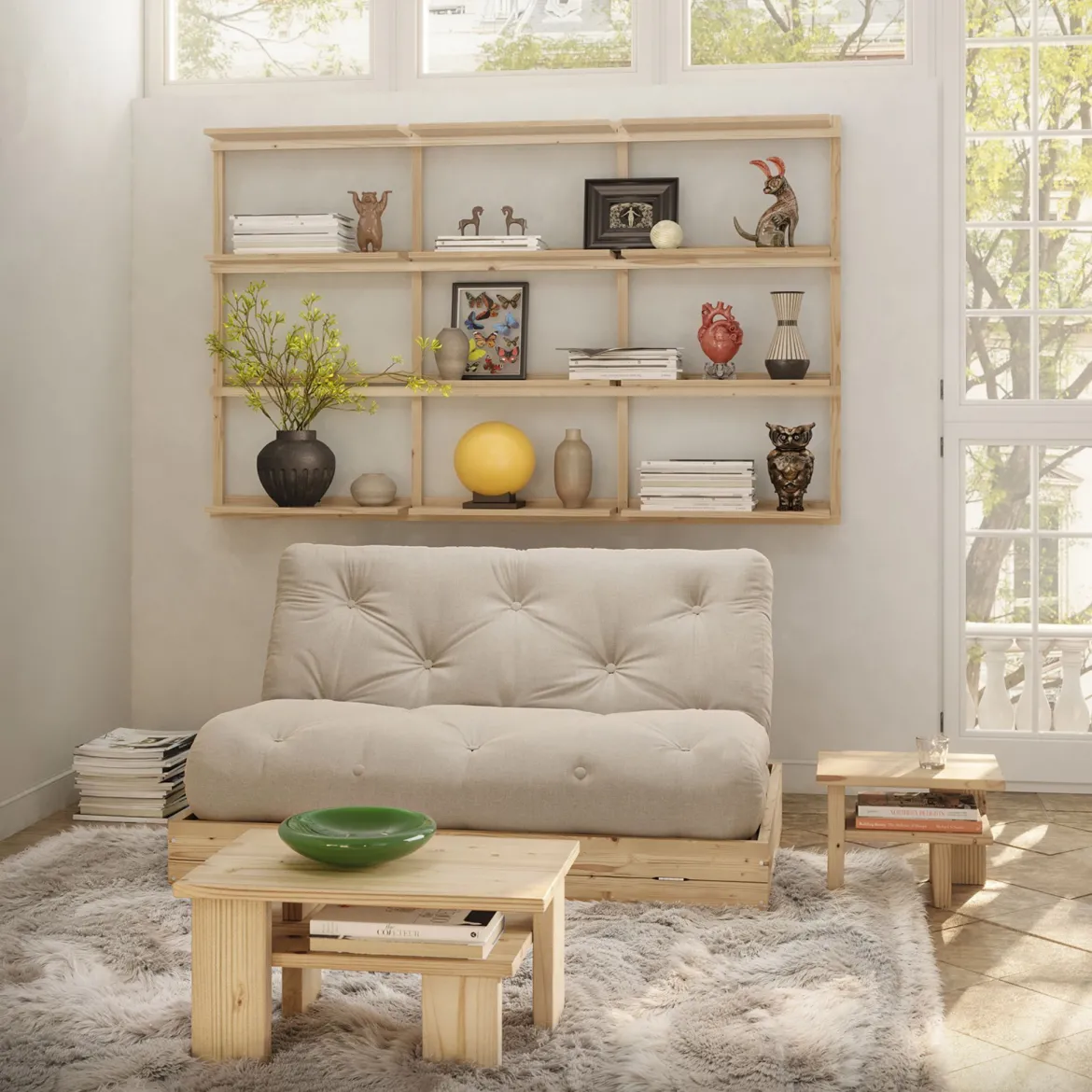 Table de chevet bois massif scandinave JAPAN