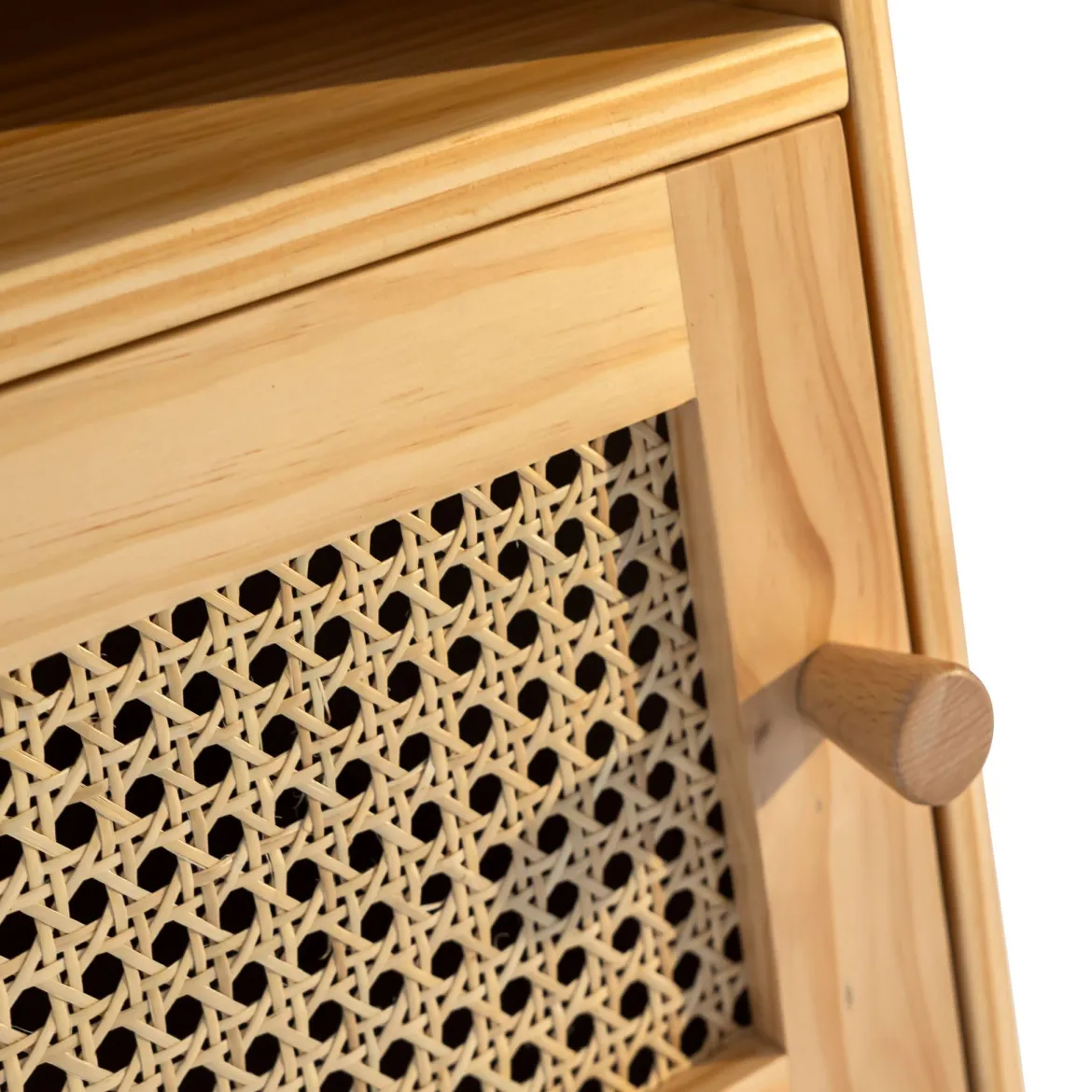 Table de chevet cannage en pin massif ANNA - CH17023