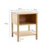 Table de chevet clair bois massif avec niche scandinave