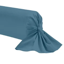 Taie de traversin bleu minéral 100% coton biologique