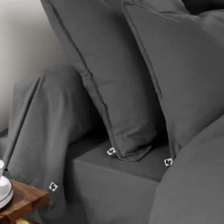 Taie de traversin flanelle anthracite