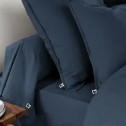 Taie de traversin flanelle marine