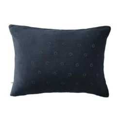 Taie d'oreiller brodée double gaze de coton