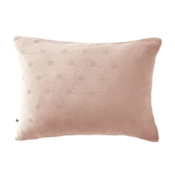 Taie d'oreiller brodée double gaze de coton