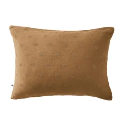 Taie d'oreiller brodée double gaze de coton