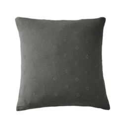Taie d'oreiller brodée double gaze de coton