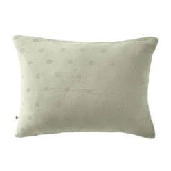 Taie d'oreiller brodée double gaze de coton
