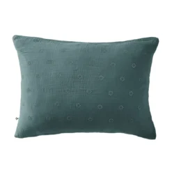 Taie d'oreiller brodée double gaze de coton