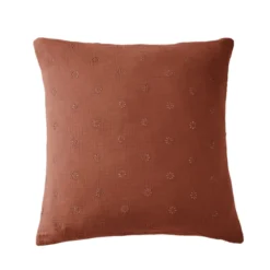 Taie d'oreiller brodée double gaze de coton