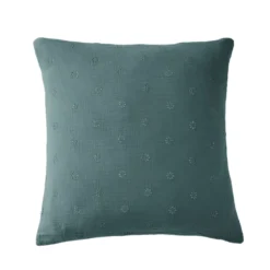 Taie d'oreiller brodée double gaze de coton