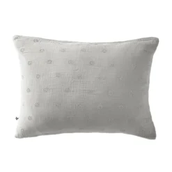 Taie d'oreiller brodée double gaze de coton