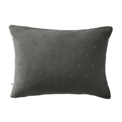Taie d'oreiller brodée double gaze de coton