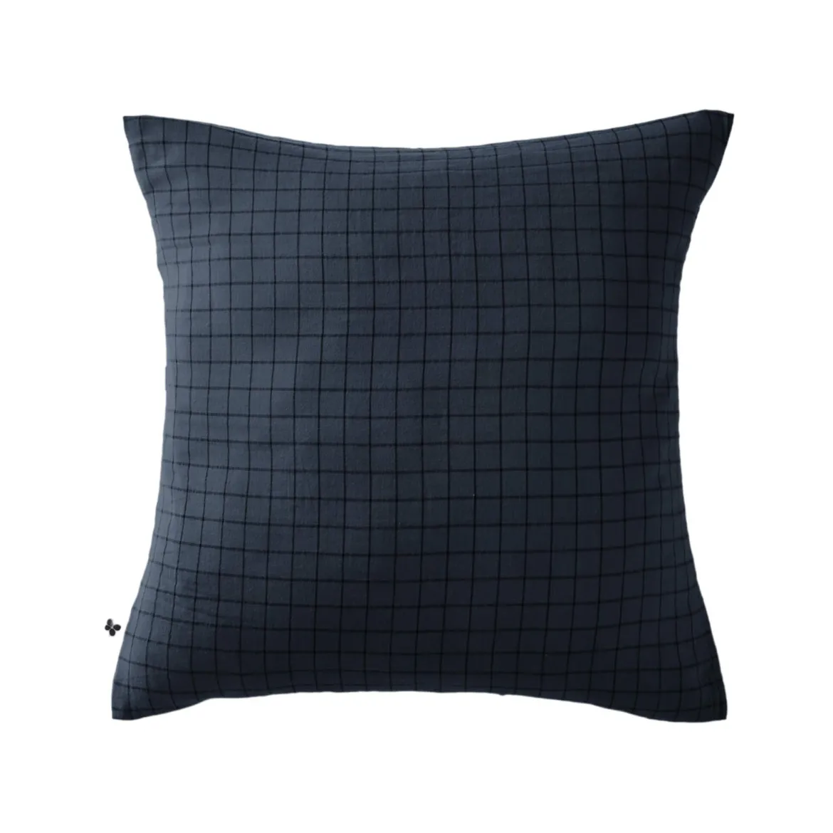 Taie d'oreiller à carreaux double gaze de coton marine