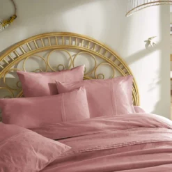 Taie d'oreiller 100% coton broderie anglaise