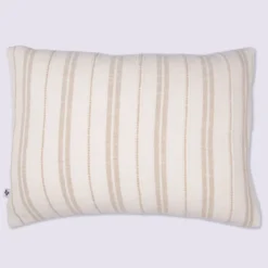Taie d'oreiller coton rayure blanc Terre de Nuit Olympe