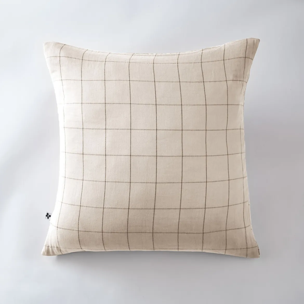 Taie d'oreiller double gaze de coton grands carreaux Terre de Nuit